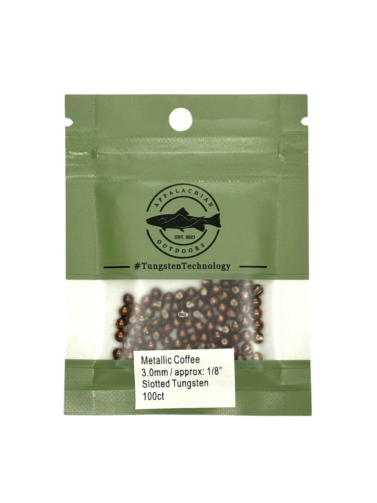 Appalachian Outdoors Slotted Tungsten Beads 25 Pack