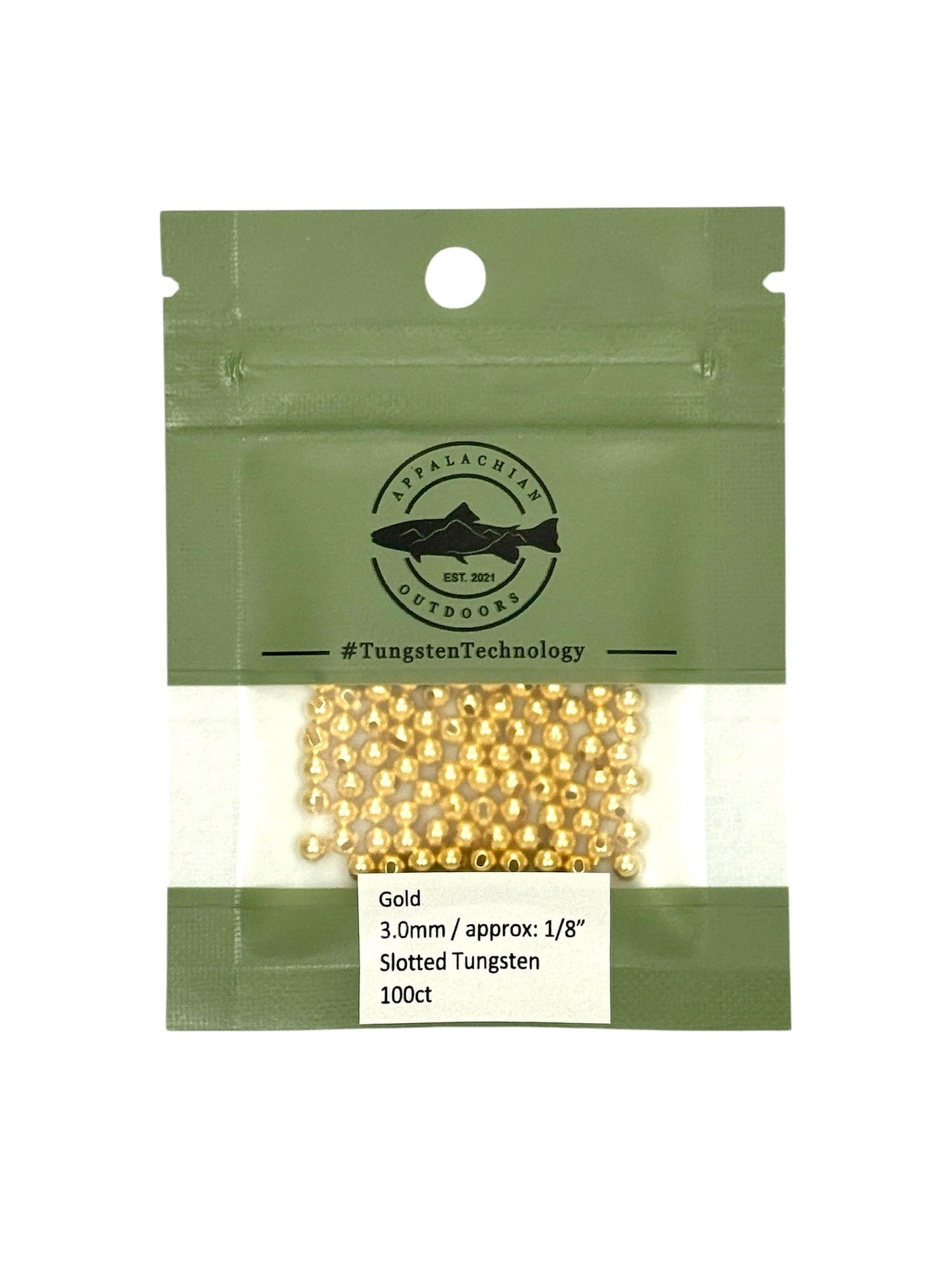 Appalachian Outdoors Slotted Tungsten Beads 25 Pack