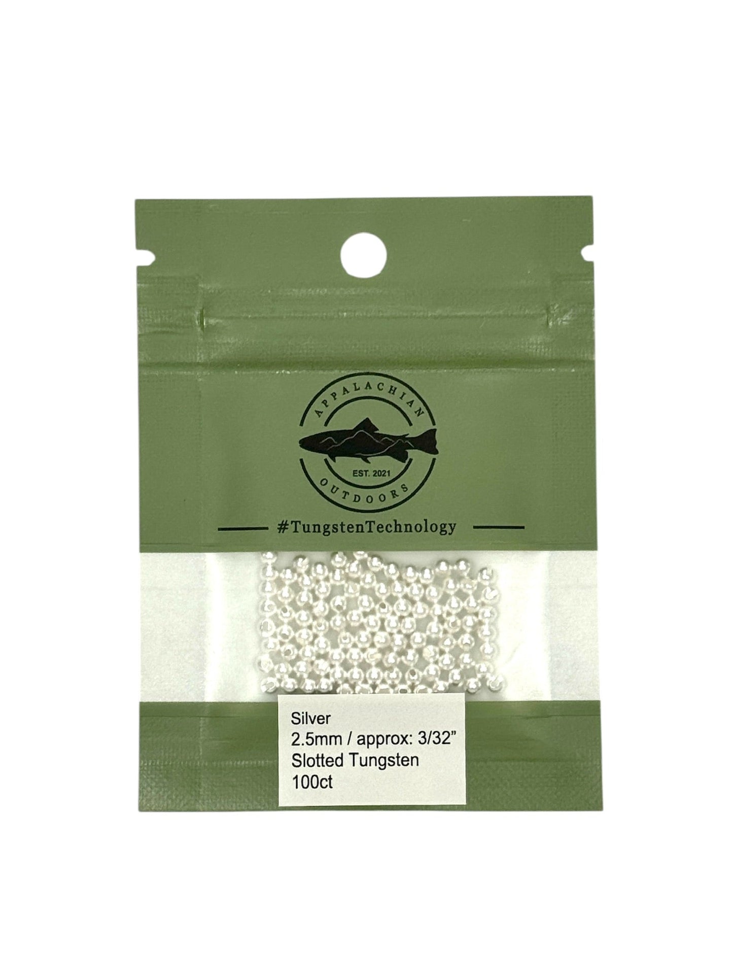 Appalachian Outdoors Slotted Tungsten Beads 25 Pack