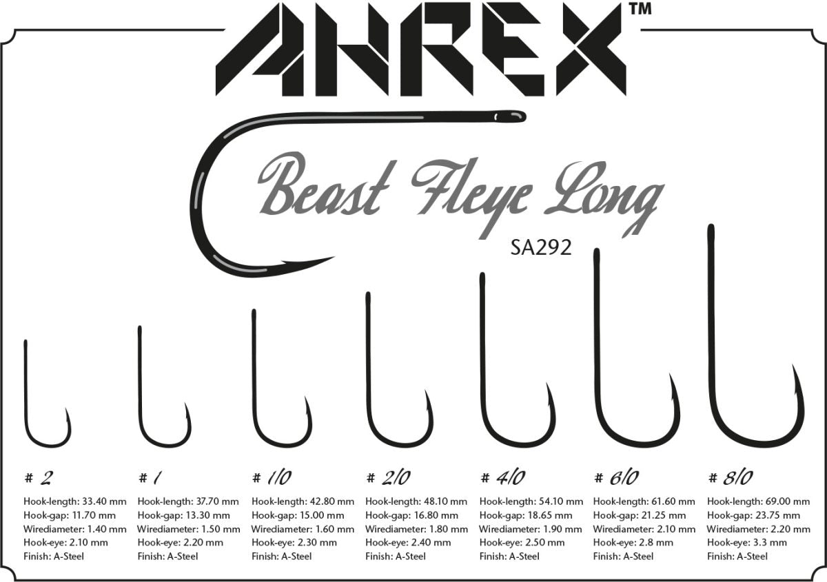 AHREX SA292 Bob Popovics Beast Fleye LONG Hooks