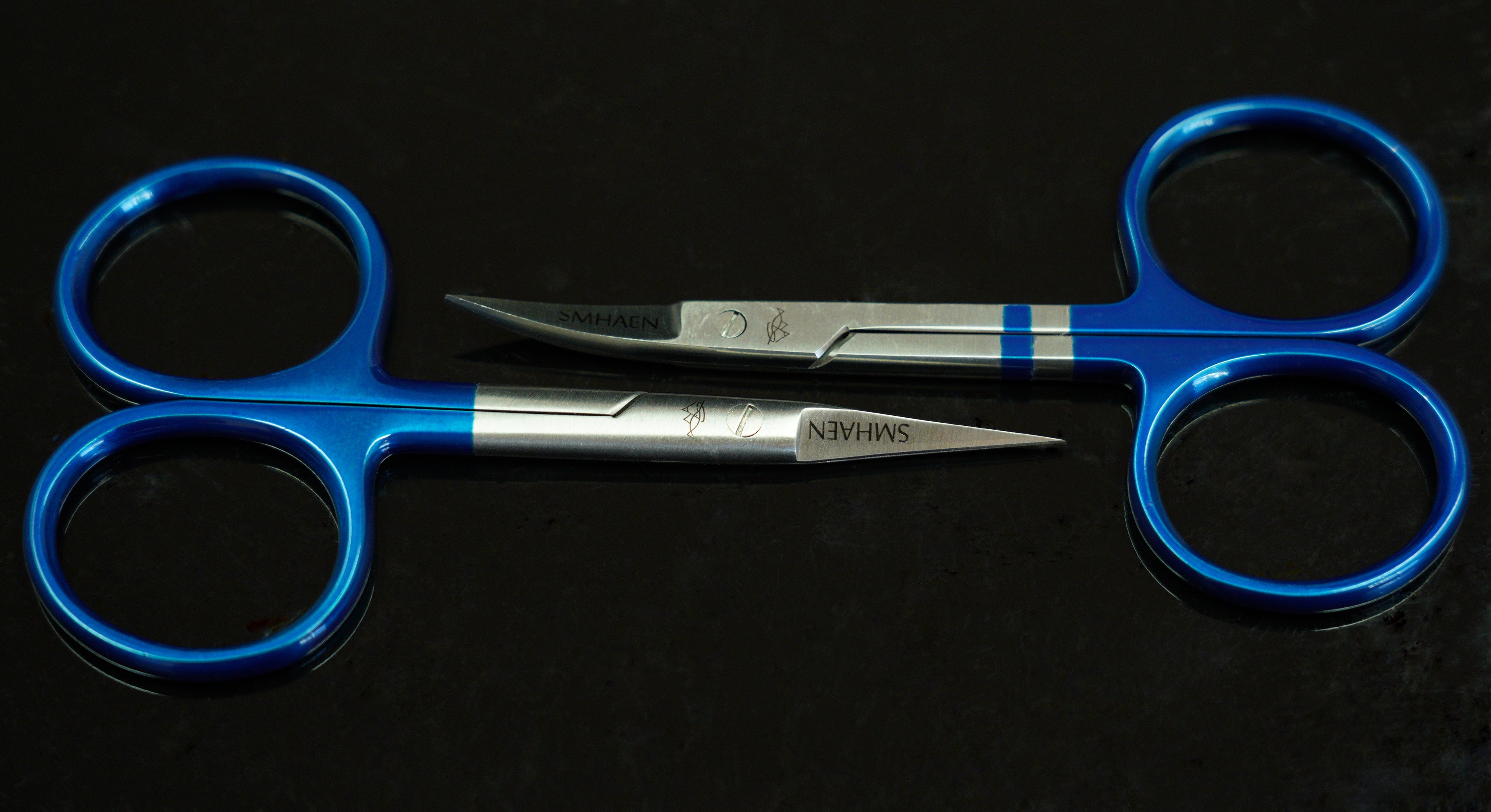 Smhaen Tungsten Carbide 4 Inch Blue Midge Straight Scissors