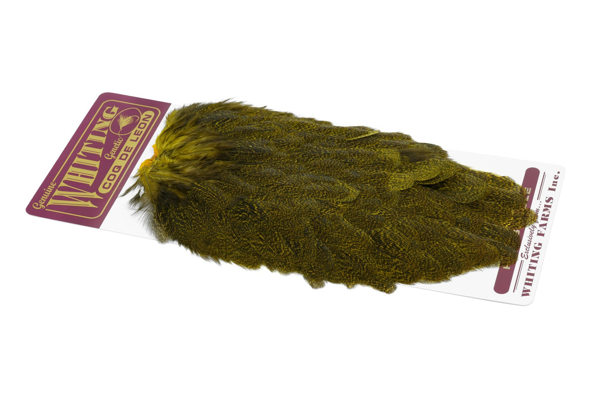 Whiting Farms Coq de Leon Hen Saddle - Speckled Yellow