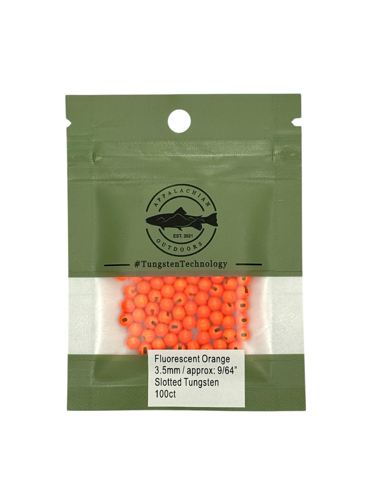 Appalachian Outdoors Slotted Tungsten Beads 100 Pack