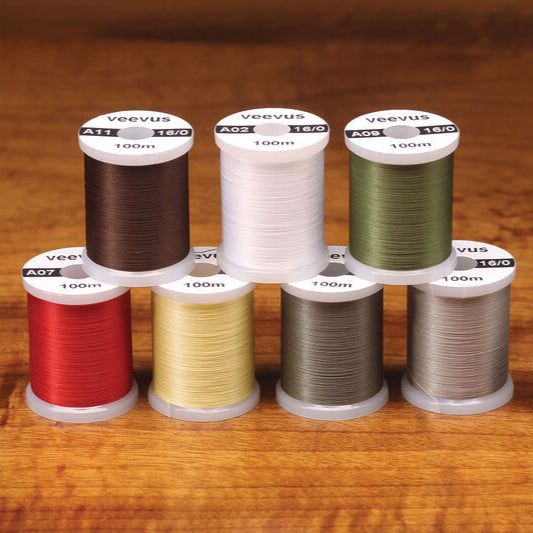 Group of 4 VEEVUS Thread 16/0 spools, various colors