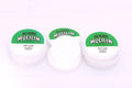 Three containers of silicone Mucilin with green labels on a white background