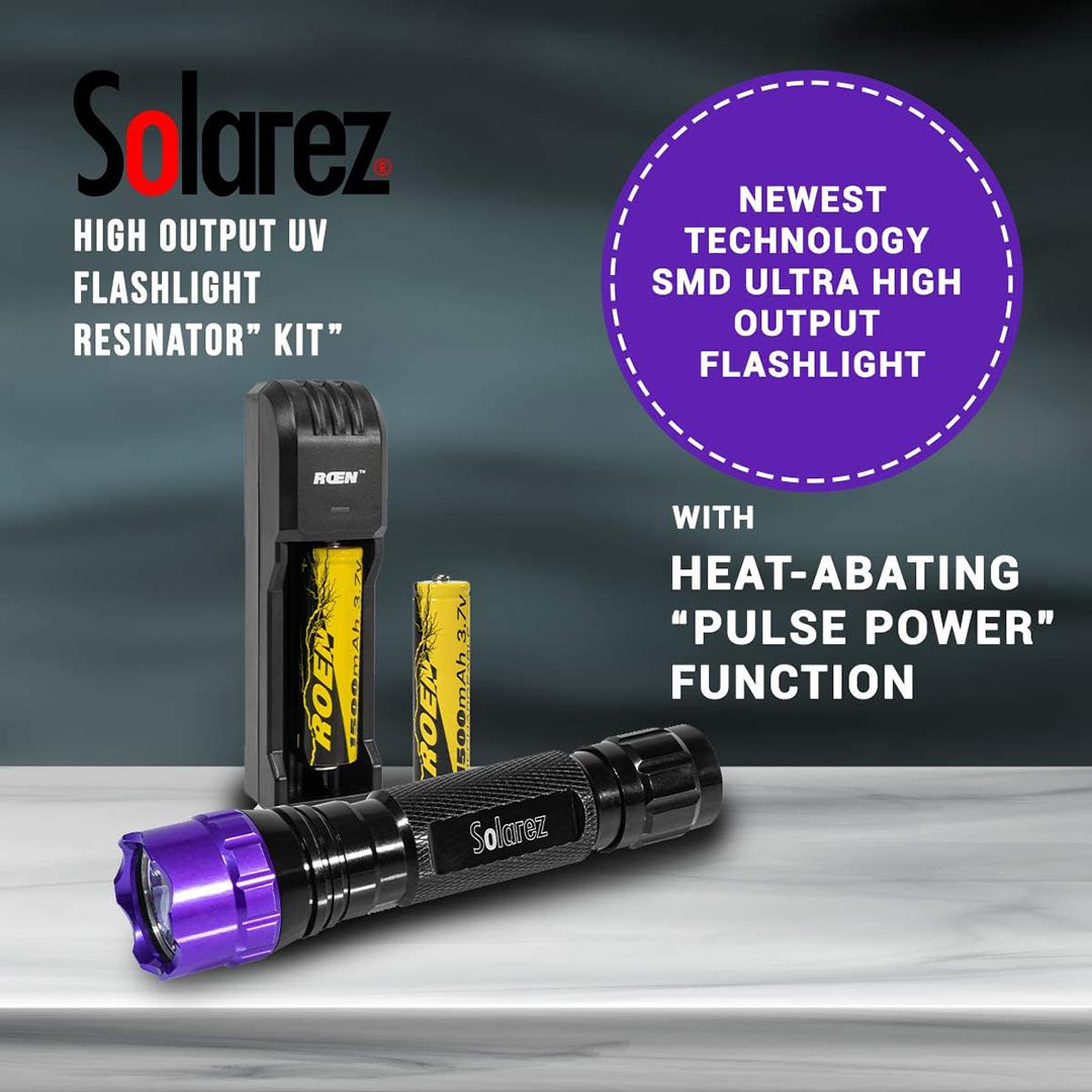 Solarez High Output UV Flashlight Resinator Kit With Battery and Charger
