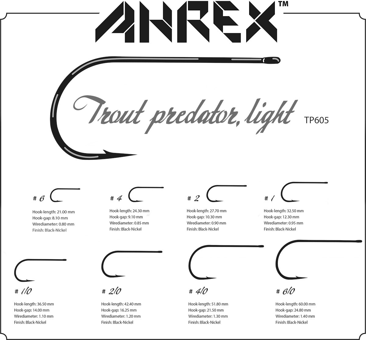 Ahrex TP605 Trout Predator Streamer Light Hooks